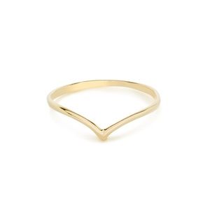 NWT Stone and Strand 14K Gold V Ring